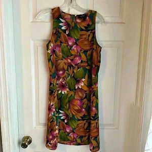 Limited America vintage tropical floral A line dress size 4